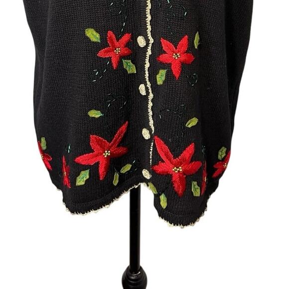 Mercer Street Studio Womens L Embroidered Beaded Sequin Metallic Holiday Vest - Picture 5 of 7